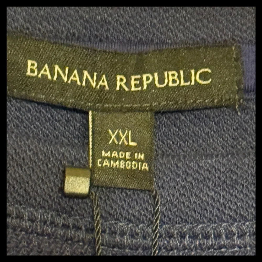 NWT Banana Republic Men's XXL Navy Waffle Knit Crew Neck Pullover Sweater